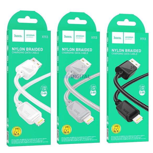 HOCO USB-A - Lightning 2.4A cablu X113 1 m alb