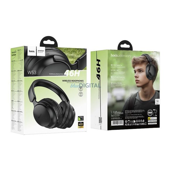 Căști fără fir Hoco W53 Bluetooth 5.0 - negru