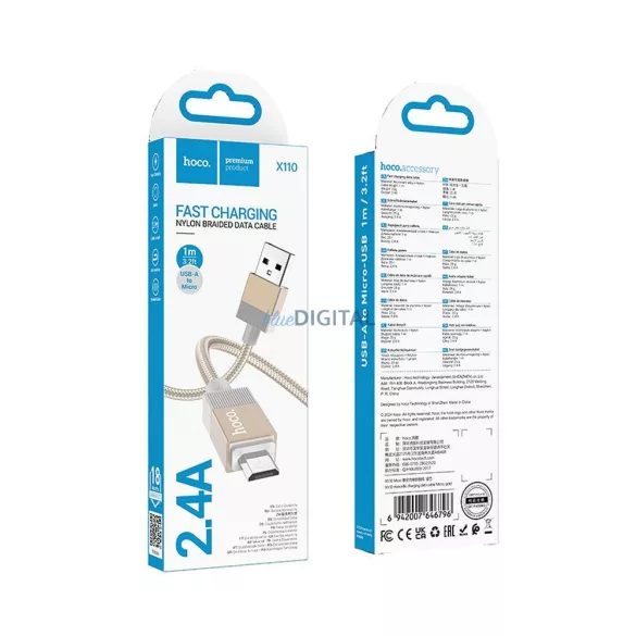 HOCO cablu USB-A Type-C 3A X110 1 m auriu