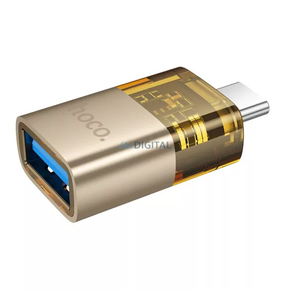 Adaptor HOCO OTG tip C (masculin) USB-A (feminin) UA36B auriu