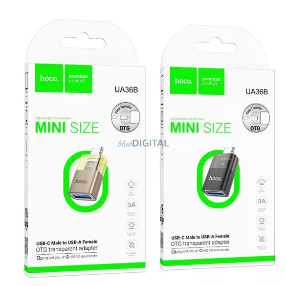 Adaptor HOCO OTG tip C (masculin) USB-A (feminin) UA36B auriu