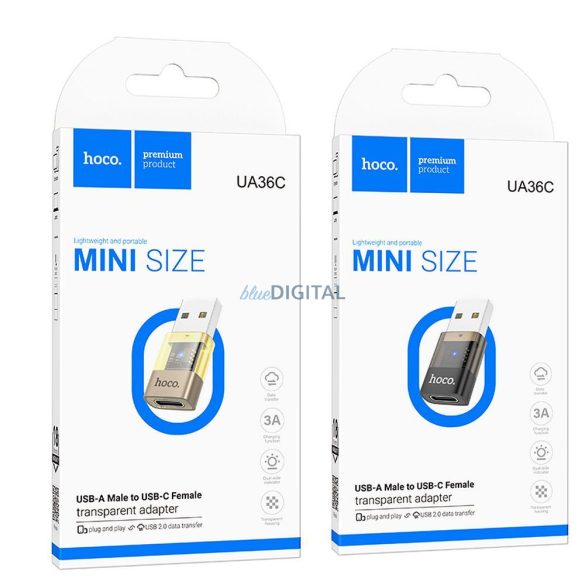 Hoco UA36C USB-A la adaptor Type-C - negru