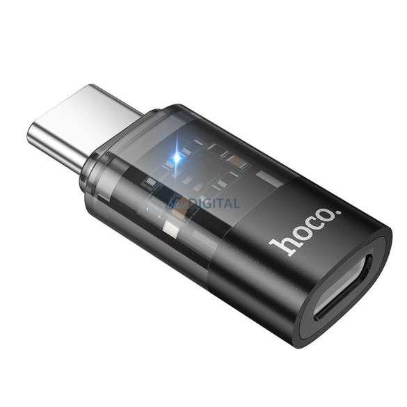 Hoco UA36D Adaptor Type-C - Lightning - negru