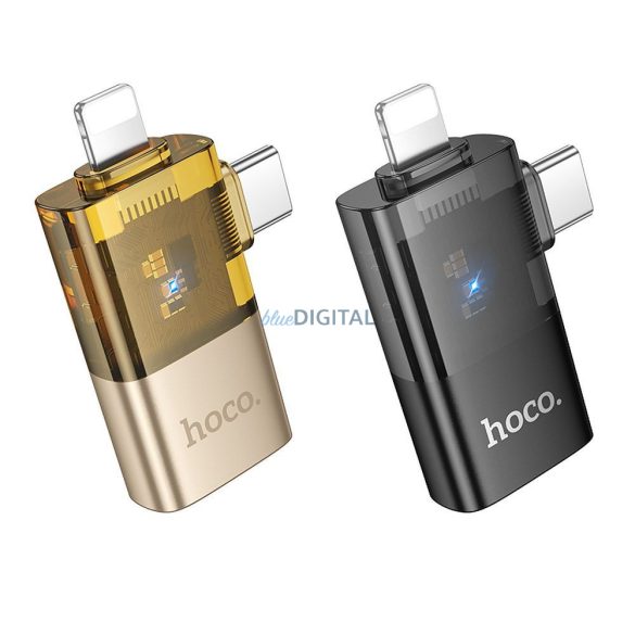 Hoco UA36E Adaptor Type-C/Lightning - USB-A - auriu