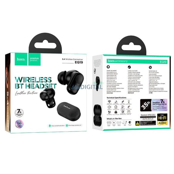Hoco EQ19 TWS Căști fără fir Bluetooth - negru