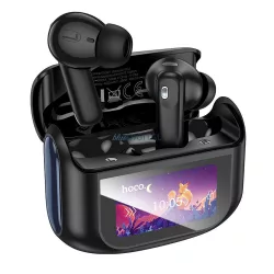   HOCO cască fără fir bluetooth cu ecran tactil TWS ANC + ENC EQ21 negru miezul nopții negru miezul nopții