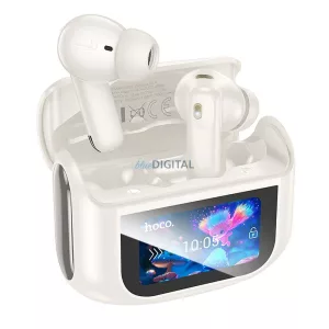 Căști bluetooth fără fir HOCO cu ecran tactil TWS ANC + ENC EQ21 în alb cloud