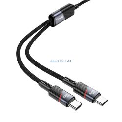   Cablu 2in1 USB C la USB C / USB C Hoco 5A 100W 1,2 m U139 negru