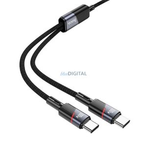 Cablu 2in1 USB C la USB C / USB C Hoco 5A 100W 1,2 m U139 negru