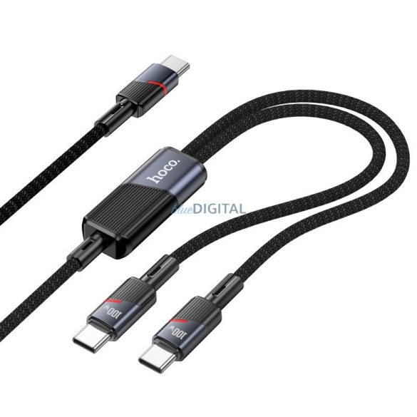 Cablu 2in1 USB C la USB C / USB C Hoco 5A 100W 1,2 m U139 negru
