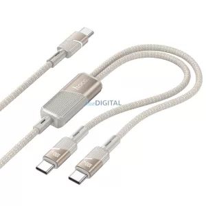 Cablu 2in1 USB C la USB C / USB C Hoco 5A 100W 1,2 m U139 auriu