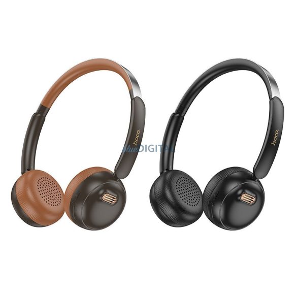 Căști fără fir Hoco W62 Bluetooth 5.3 - maro-negru