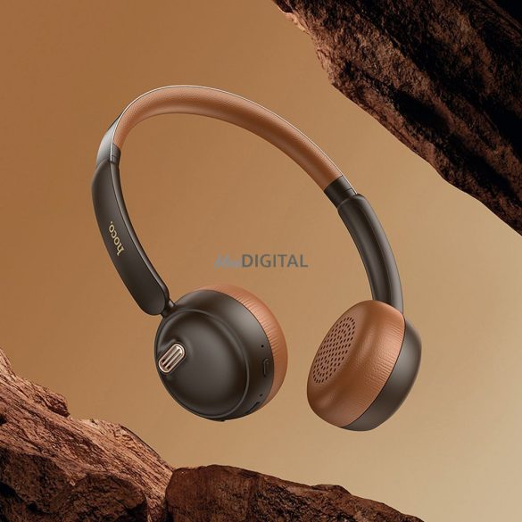Căști fără fir Hoco W62 Bluetooth 5.3 - maro-negru