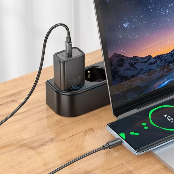 Hoco N60 încărcător de rețea cu 1xUSB-C conexiune 20W PD QC - negru