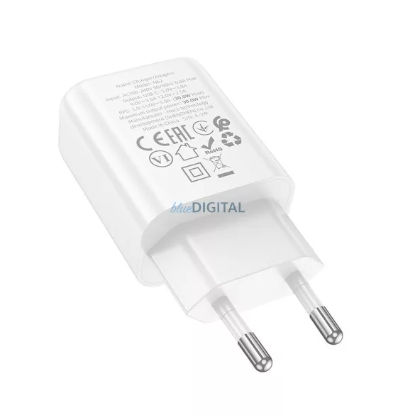 Hoco N62 încărcător de rețea cu 1xUSB-C conexiune 30W PD QC - alb