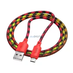 Cablu USB-A - Micro USB Hoco 2,4A 2,4A 1 m roșu tranziție