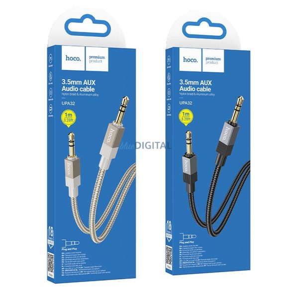 Cablu AUX Jack 3,5 mm (fișă) Jack 3,5 mm (fișă) Hoco 1 m UPA32 aur