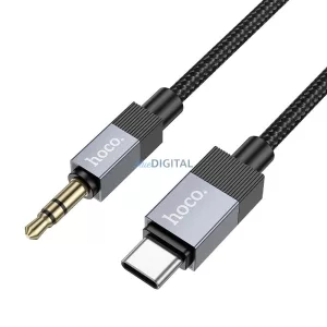 Cablu AUX Jack 3,5 mm (masculin) USB C (masculin) Hoco 1 m UPA32B negru