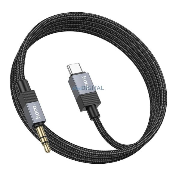 Cablu AUX Jack 3,5 mm (masculin) USB C (masculin) Hoco 1 m UPA32B negru