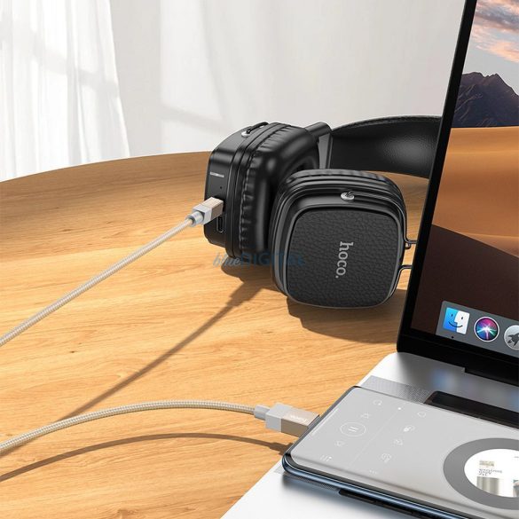 Cablu AUX Jack 3,5 mm (masculin) USB C (masculin) Hoco 1 m UPA32B negru