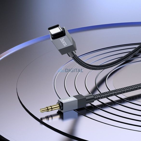 Cablu AUX Jack 3,5 mm (masculin) USB C (masculin) Hoco 1 m UPA32B negru