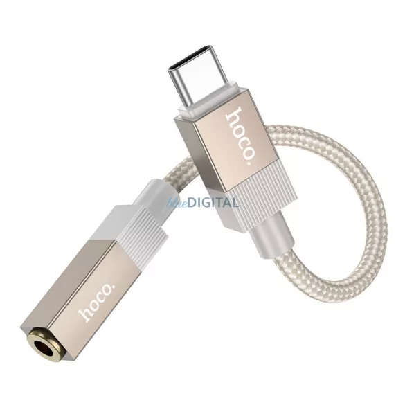 Adaptor AUX USB C (masculin) la jack de 3,5 mm (feminin) Hoco UPA32C auriu