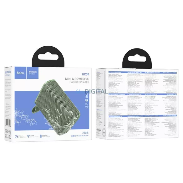Hoco difuzor bluetooth 5W 1200 mAh HC34 verde