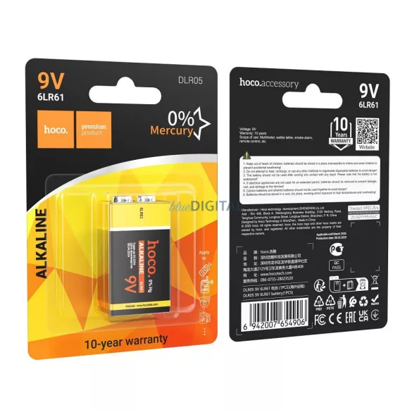 Baterie 6LR61 Hoco 9V DLR05 1 buc