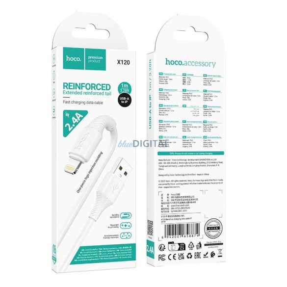 Cablu USB C - Lightning Hoco PD 27W 1 m X120 alb