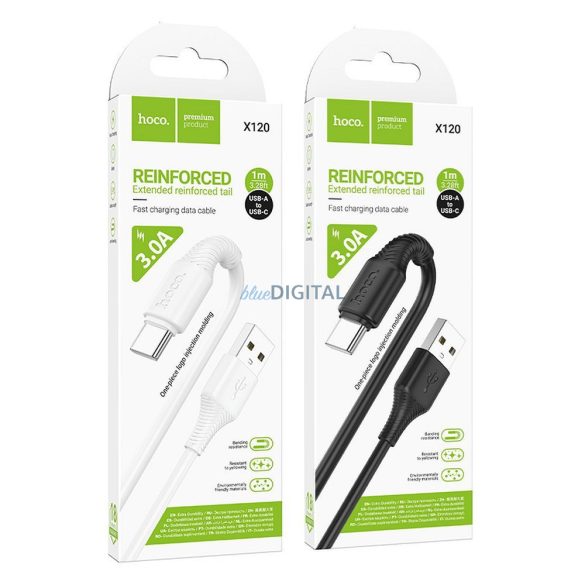 Cablu USB-A USB C Hoco 3A 1 m X120 alb