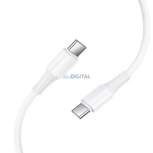 Cablu USB C-USB C Hoco 3A 60W 1 m X120 alb