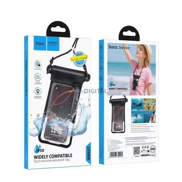 HUSĂ! - Husă impermeabilă pentru telefonul mobil Hoco BAG31 negru