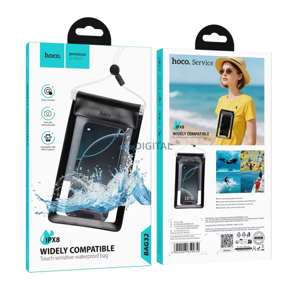 HUSĂ! - Husă impermeabilă pentru telefonul mobil Hoco BAG32 negru