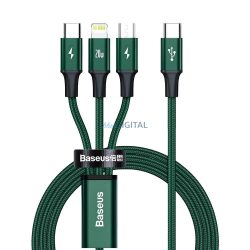   Cablu BASEUS 3in1 Tip C la Micro USB / Lightning / Tip C PD 20W CAMLT-SC06 1,5 m verde