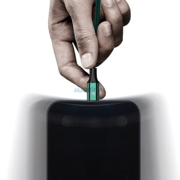 Cablu BASEUS 3in1 Tip C la Micro USB / Lightning / Tip C PD 20W CAMLT-SC06 1,5 m verde