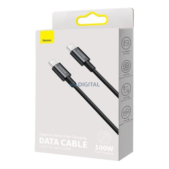 Baseus CATYS-B01 Superior Series Type-C - Cablu Type-C 100W PD 100cm - negru