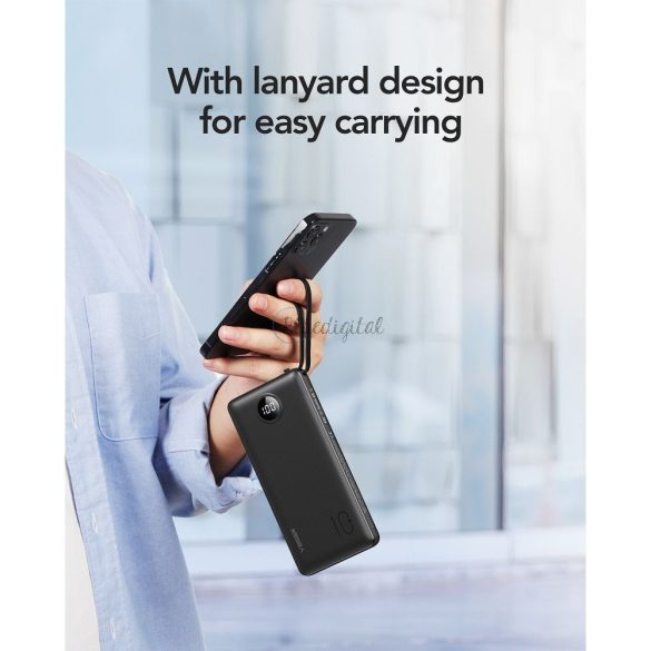 Power Bank VEGER C10 - 10 000mAh (Micro + Typ C + Lightning 8-pin) negru