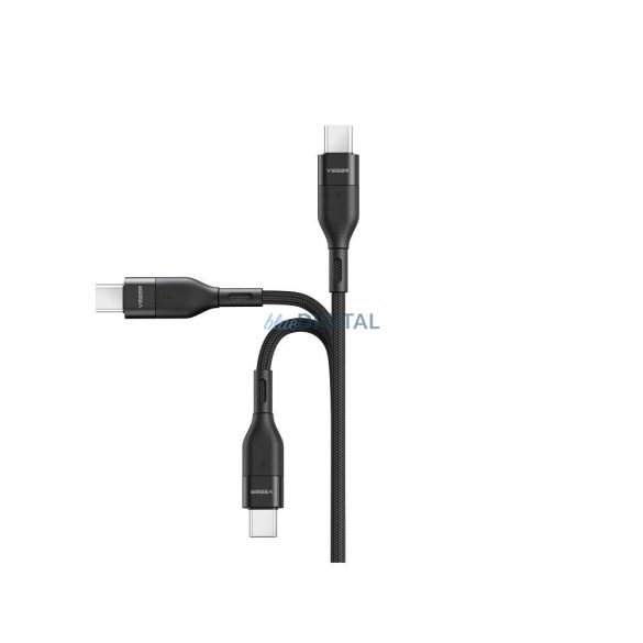 Cablu VEGER Tip C la Tip C PD 65W 3A CC01 1,2m negru