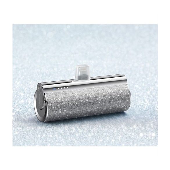 Power Bank VEGER PlugOn - 5000mAh cu integrat pentru tip C PD 20W negru (W0573) argintiu