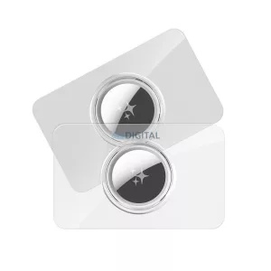 DUX DUCIS manșon de protecție în formă de card pentru AirTag 2 buc transparent + negru