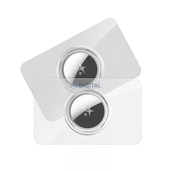 DUX DUCIS manșon de protecție în formă de card pentru AirTag 2 buc transparent + negru