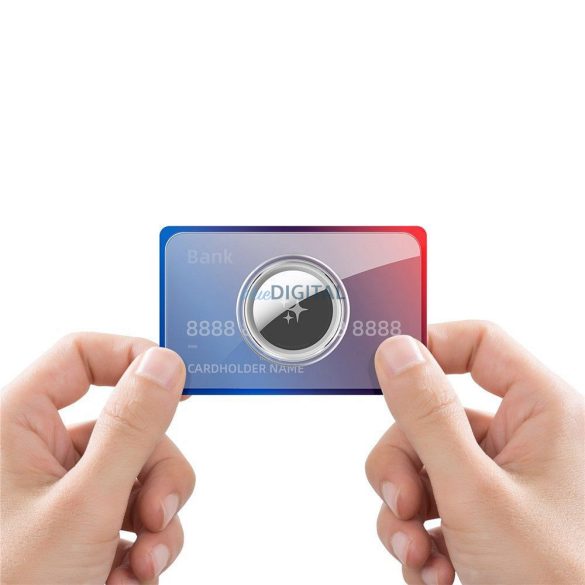 DUX DUCIS manșon de protecție în formă de card pentru AirTag 2 buc transparent + negru