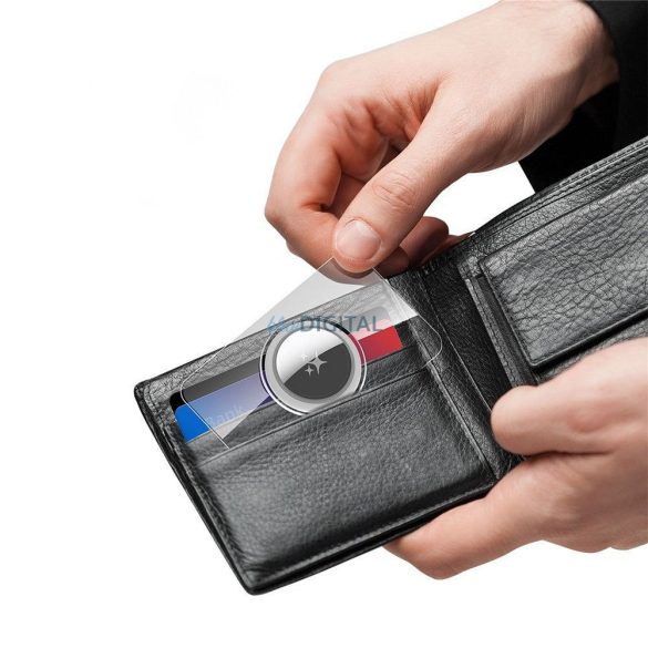 DUX DUCIS manșon de protecție în formă de card pentru AirTag 2 buc transparent + negru