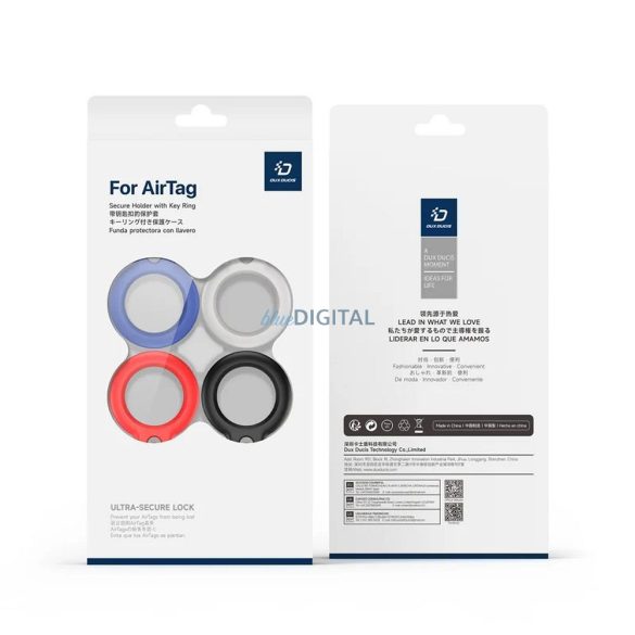 Dux Ducis caz AirTag - negru/alb/roșu/albastru