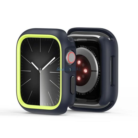 Dux Ducis Bamo Caz Apple Watch 10 46mm - albastru miezul nopții-limegreen
