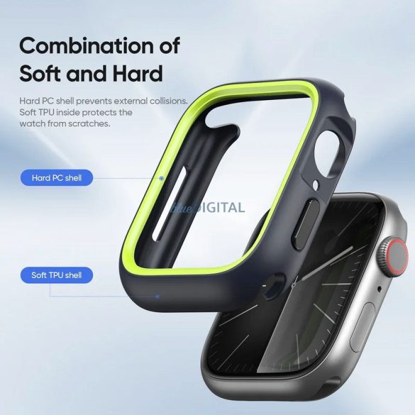 Dux Ducis Bamo Caz Apple Watch 10 46mm - albastru miezul nopții-limegreen
