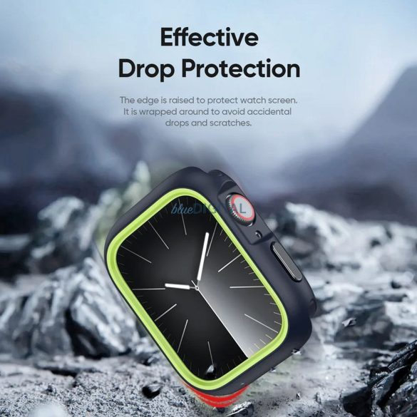 Dux Ducis Bamo Caz Apple Watch 10 46mm - albastru miezul nopții-limegreen