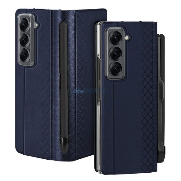 Husă Dux Ducis Bril cu suport pentru stilou pentru Samsung Galaxy Z Fold SE - albastru