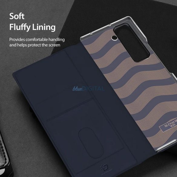 Husă Dux Ducis Bril cu suport pentru stilou pentru Samsung Galaxy Z Fold SE - albastru