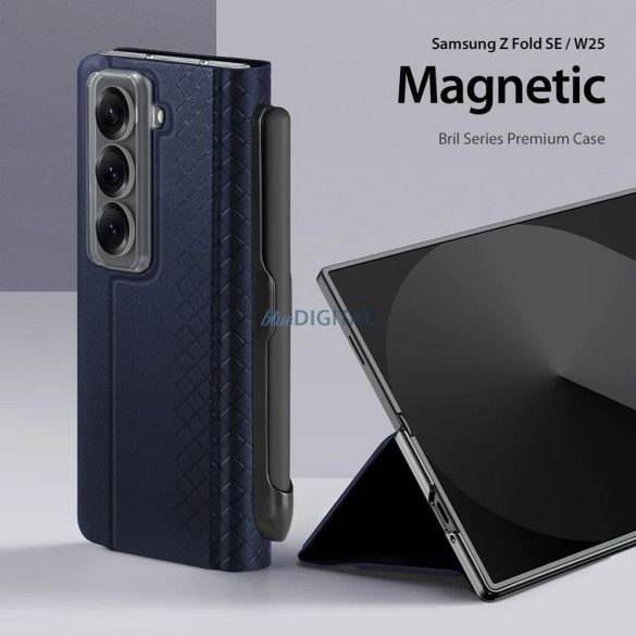 Husă Dux Ducis Bril cu suport pentru stilou pentru Samsung Galaxy Z Fold SE - albastru